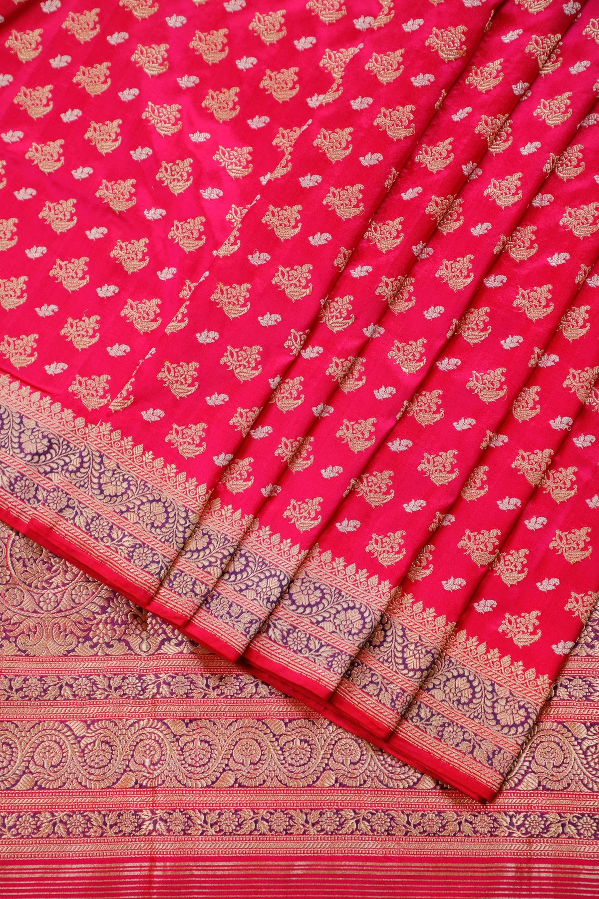Pink Handloom Real Zari Pure Silk Benarasi Saree