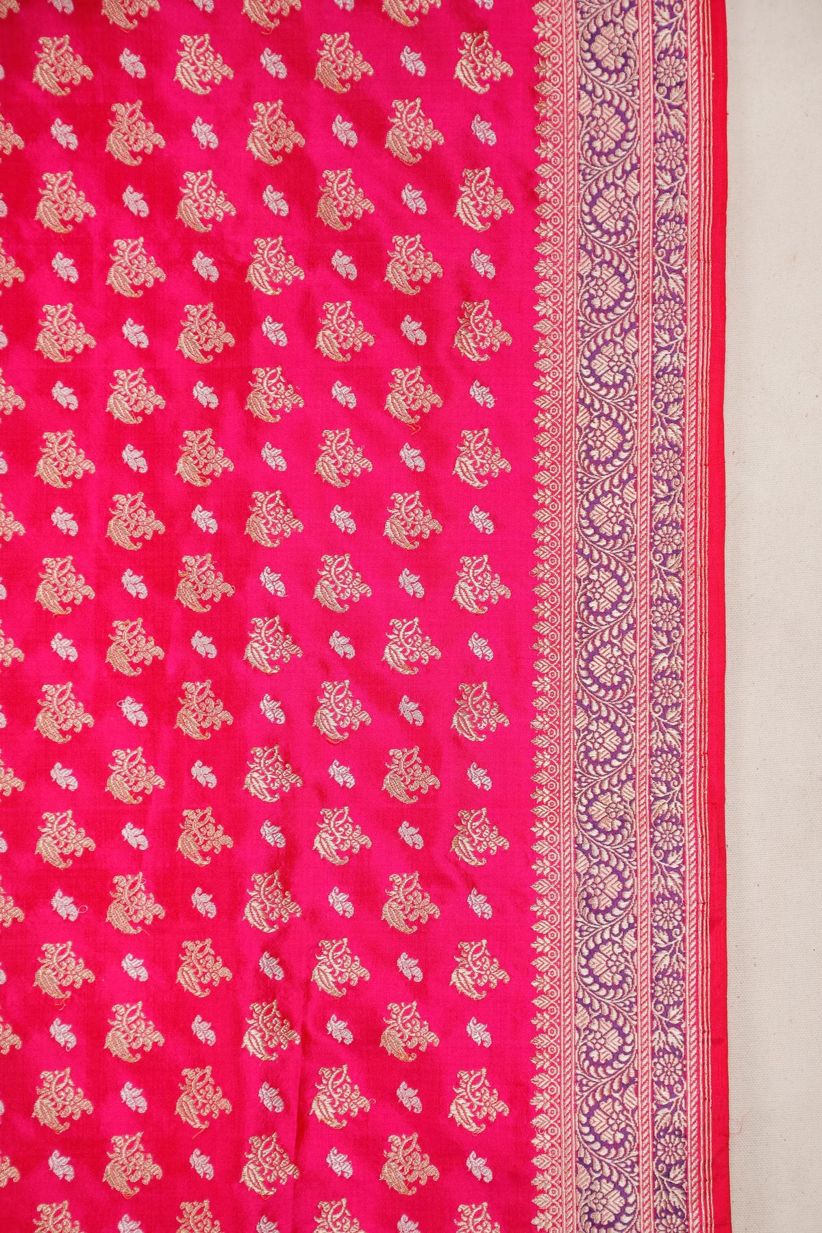 Pink Handloom Real Zari Pure Silk Benarasi Saree