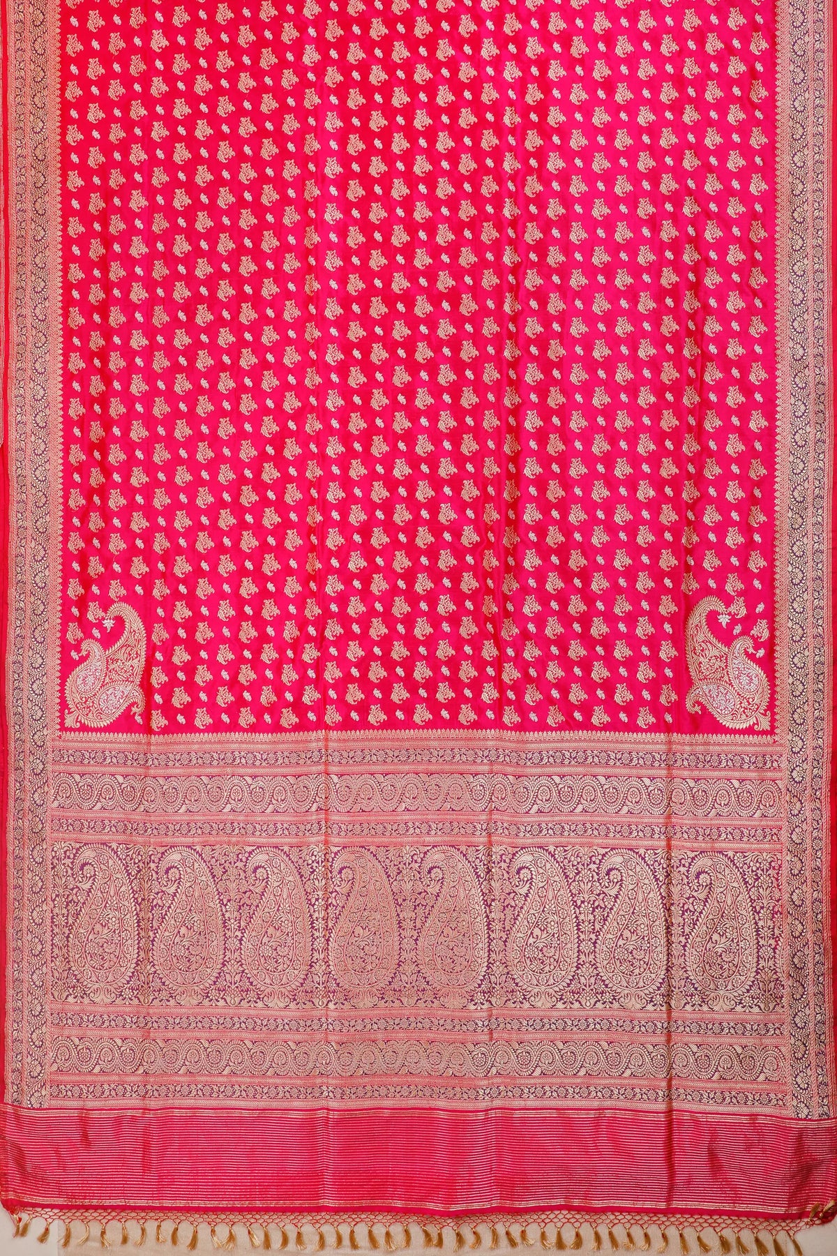 Pink Handloom Real Zari Pure Silk Benarasi Saree