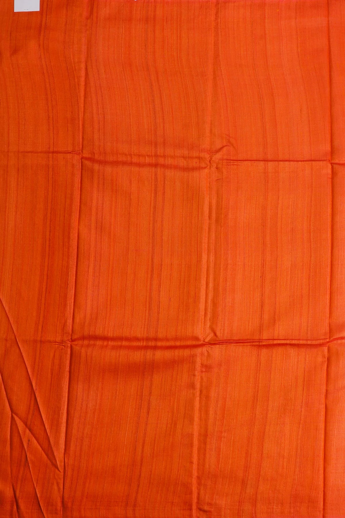 Beige Orissa Ikkat Tussar Pure Silk Handloom Saree with Orange Temple Border