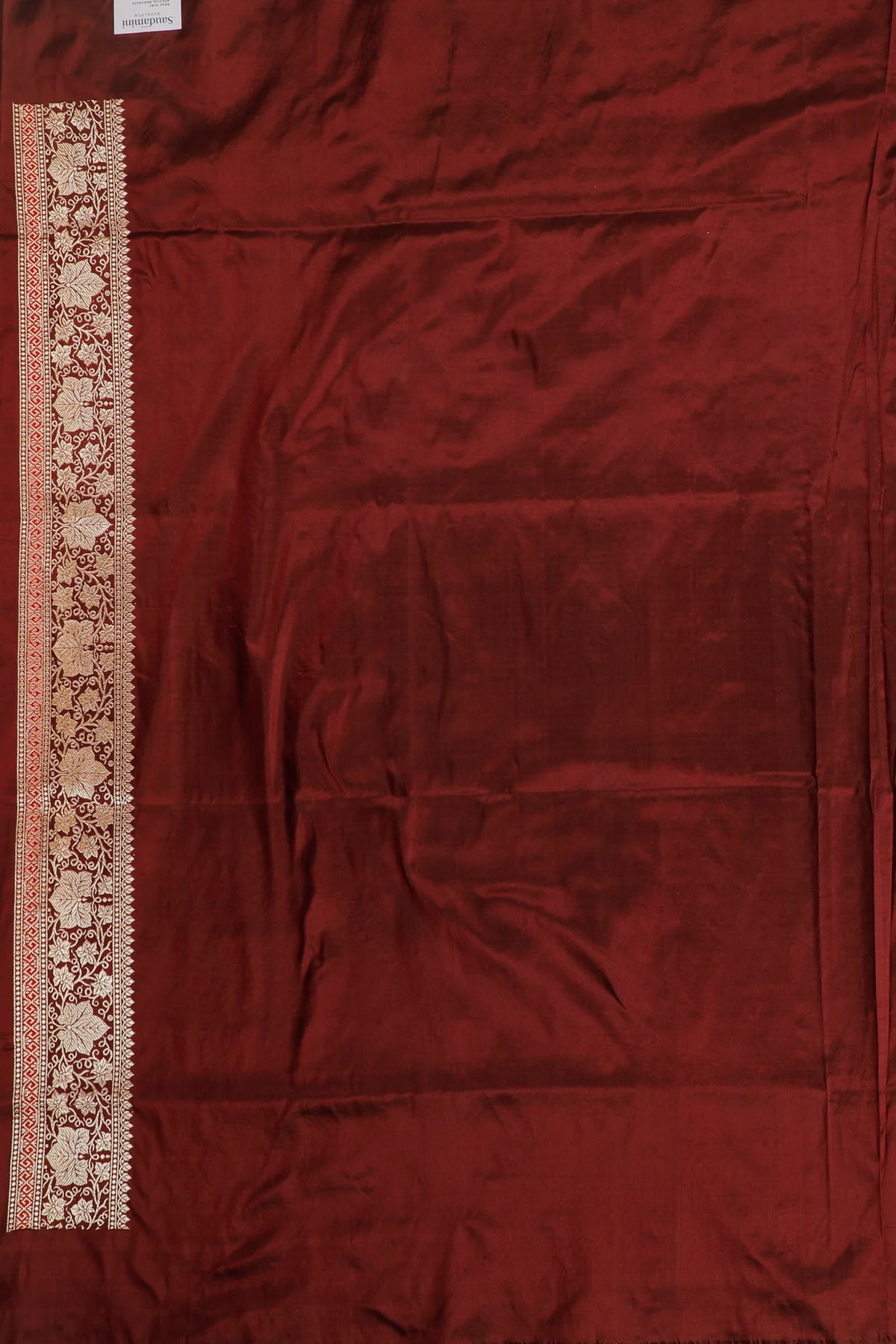 Coffee Brown Handloom Real Zari Pure Silk Benarasi Saree - Revival Design