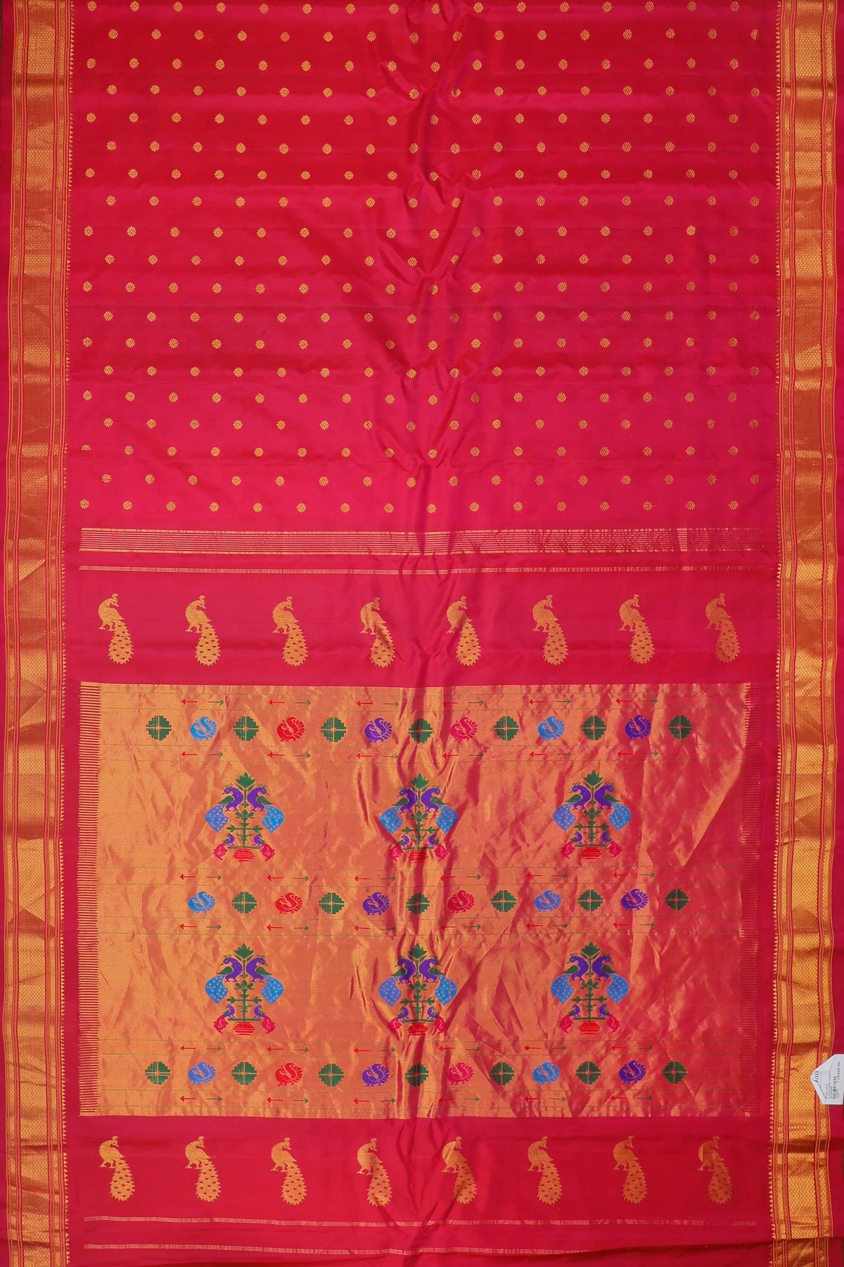 Pink Handloom Pure Silk Gadwal Saree - Kalanjali Paithani