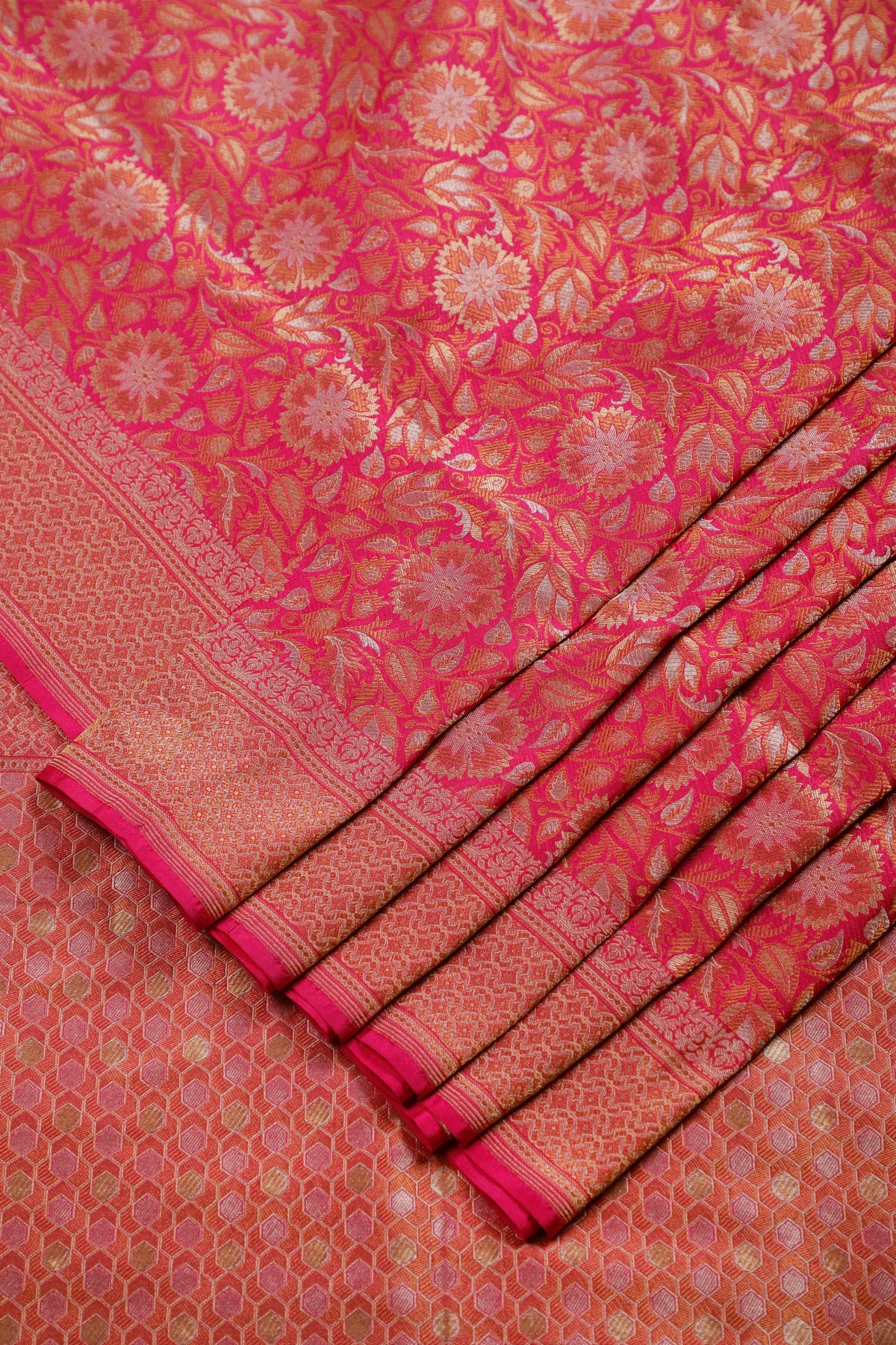 Red Benarasi Katan Pure Silk Saree