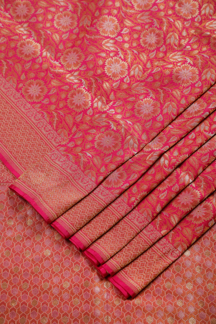 Red Benarasi Katan Pure Silk Saree