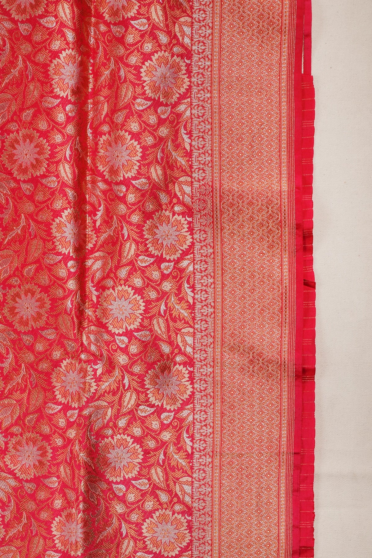 Red Benarasi Katan Pure Silk Saree