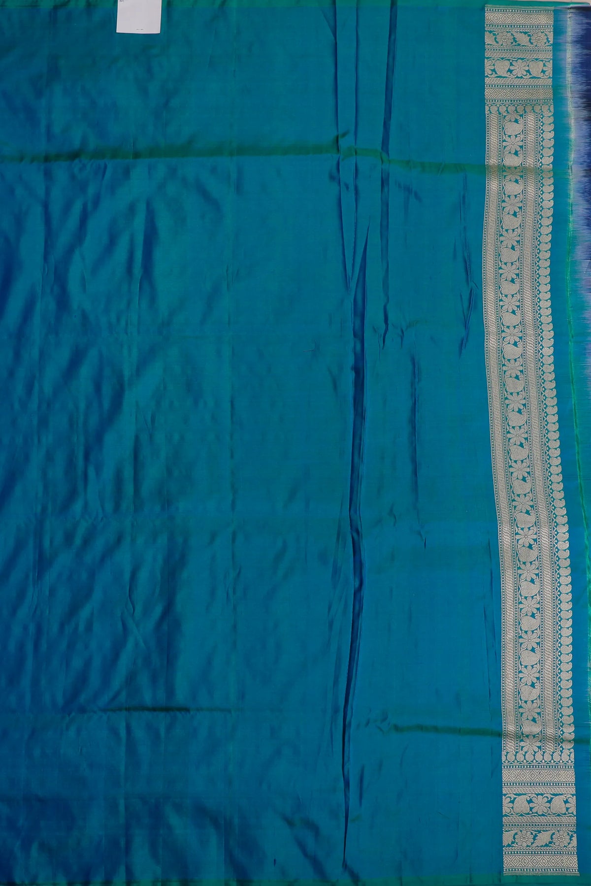 Teal Blue Handloom Benarasi Katan Silk Saree