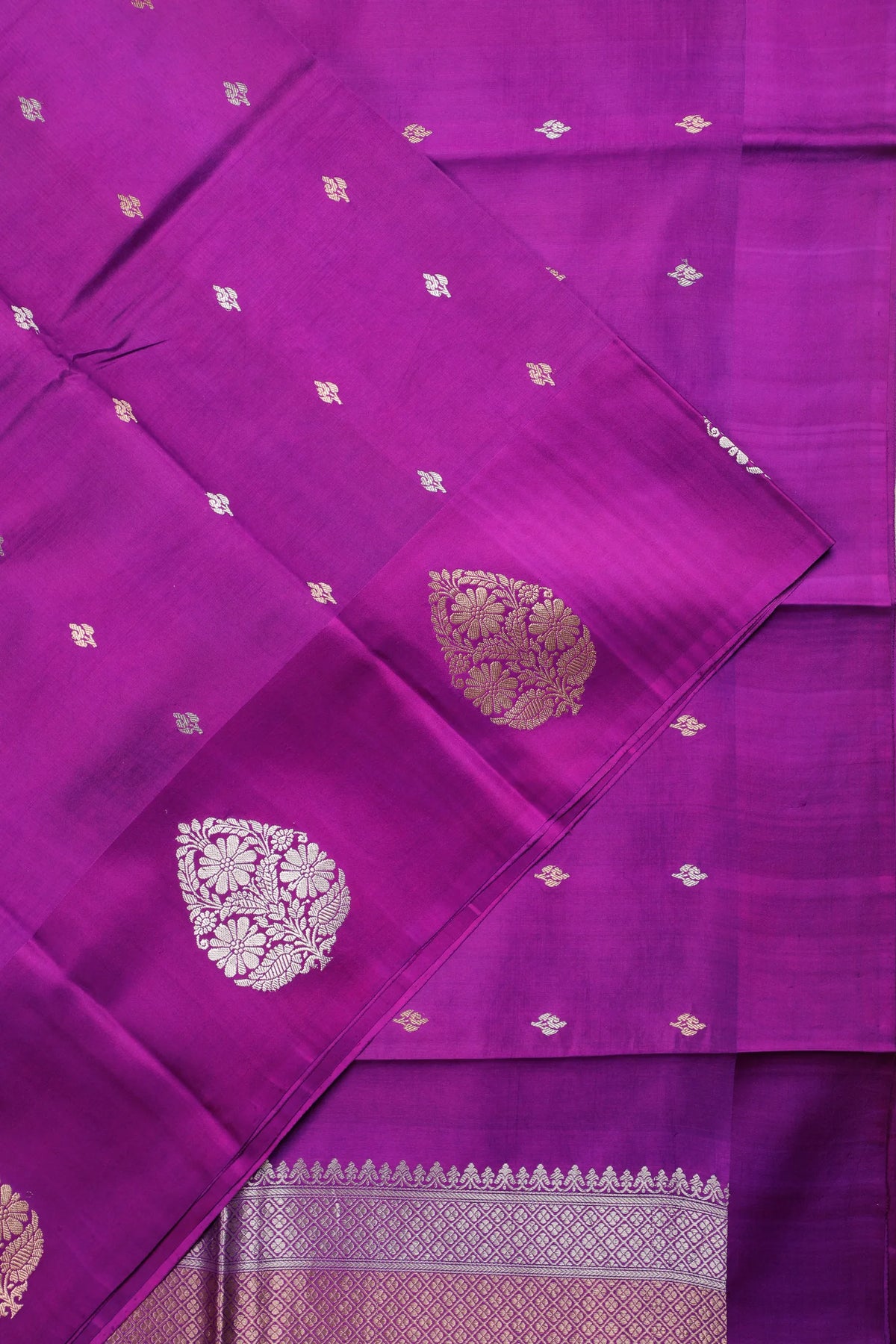 Purple Pure Silk Handloom Mashru Benarasi Saree