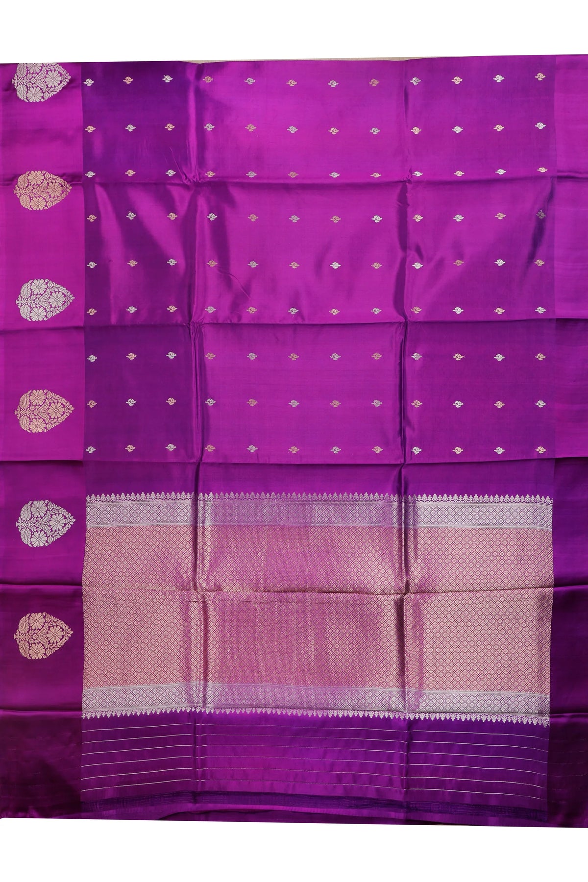 Purple Pure Silk Handloom Mashru Benarasi Saree
