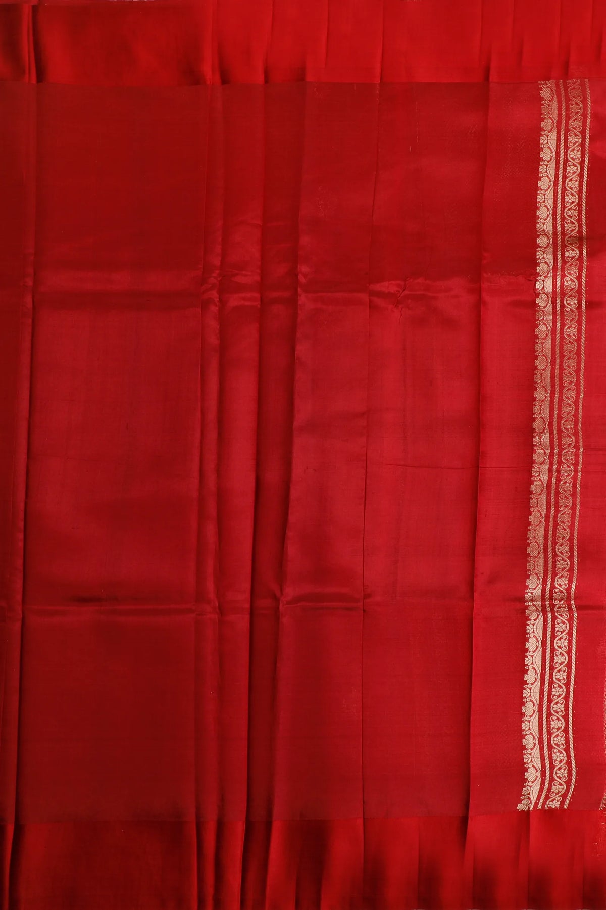 Red Pure Silk Handloom Mashru Benarasi Saree