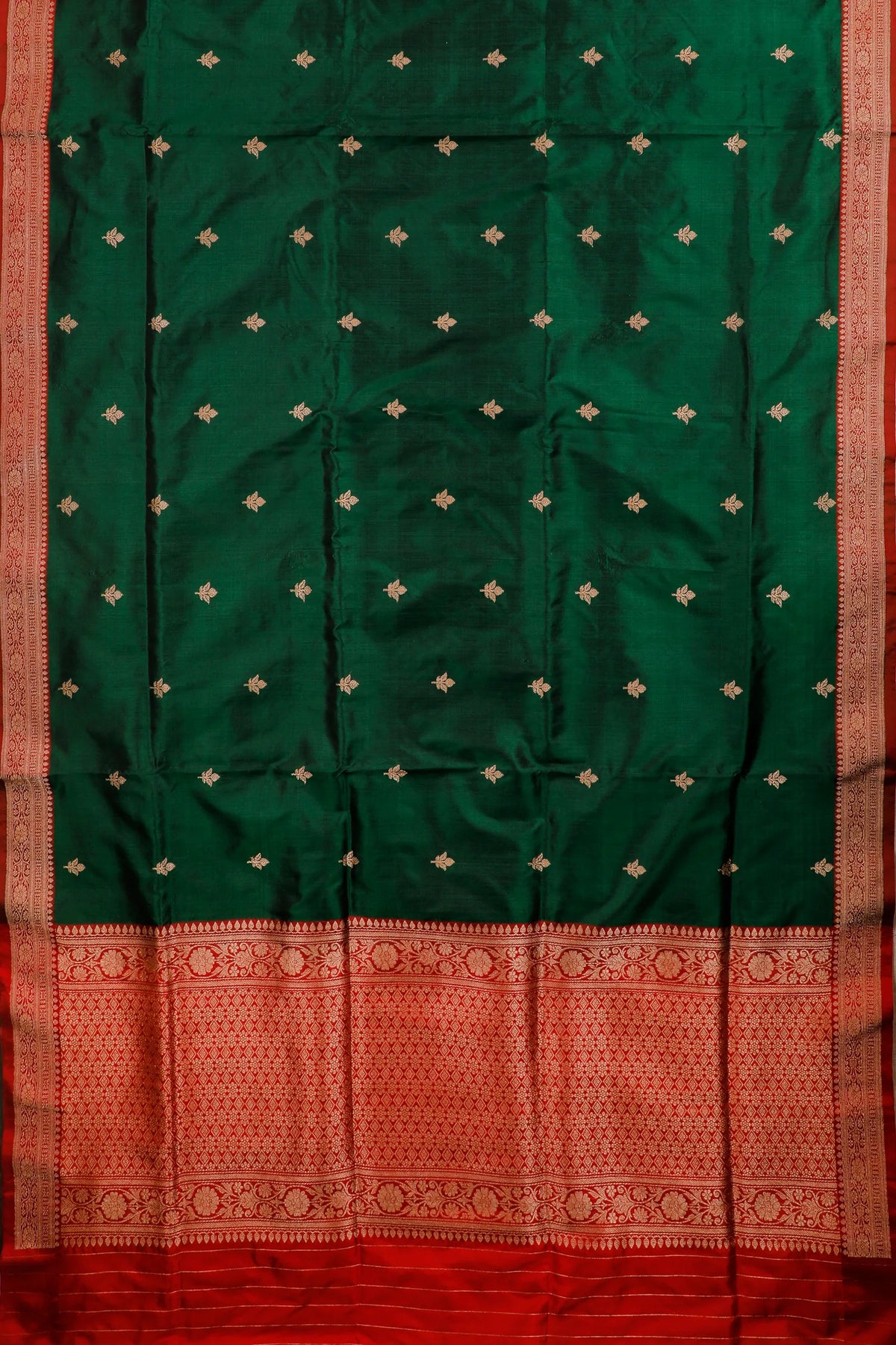 Green Handloom Benarasi Katan Silk Saree