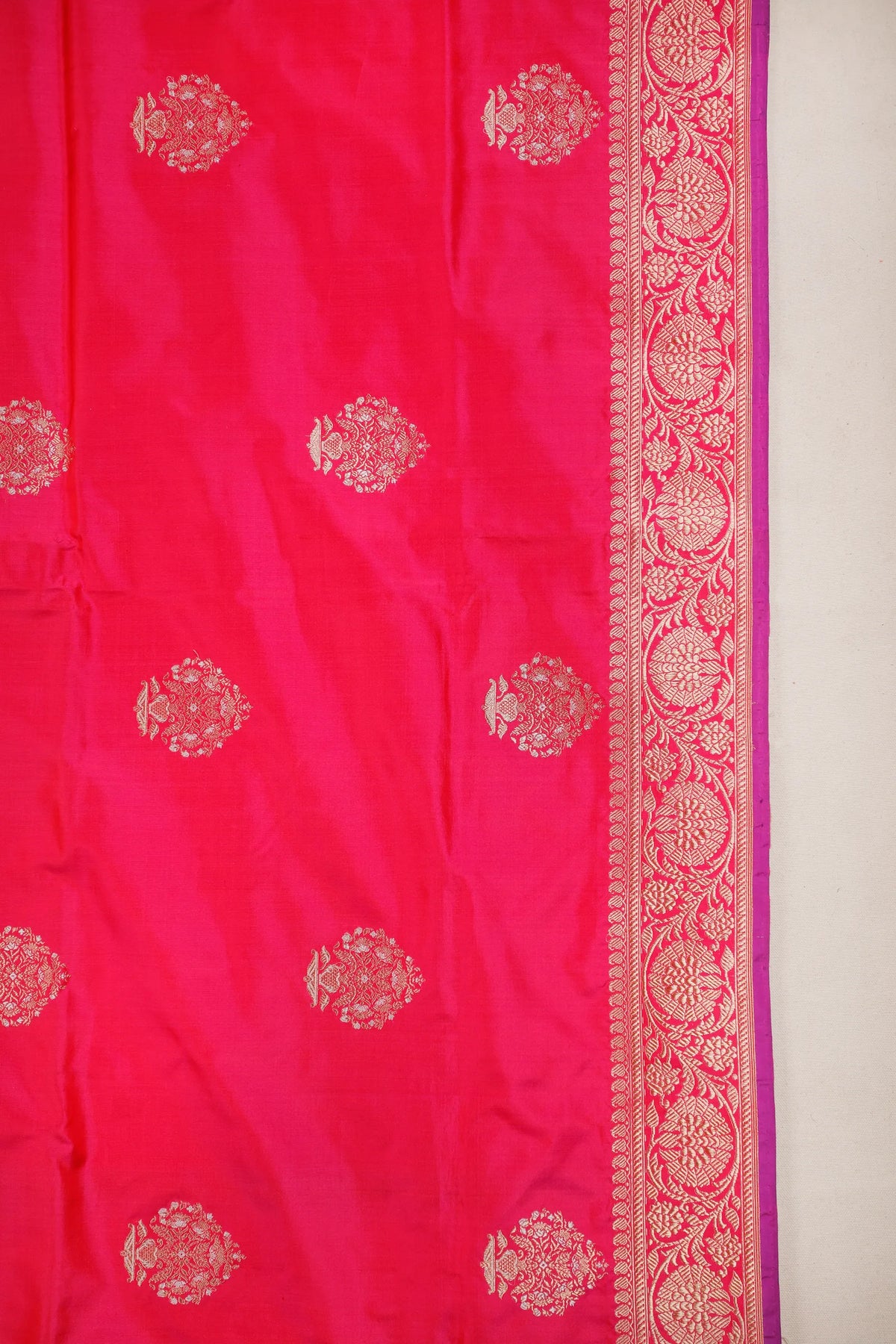 Magenta Handloom Benarasi Katan Silk Saree