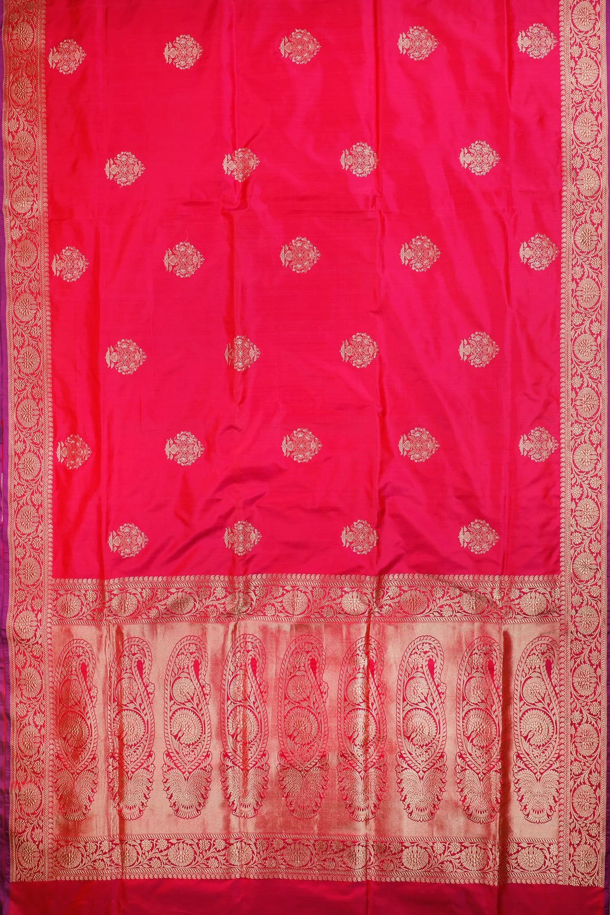 Magenta Handloom Benarasi Katan Silk Saree