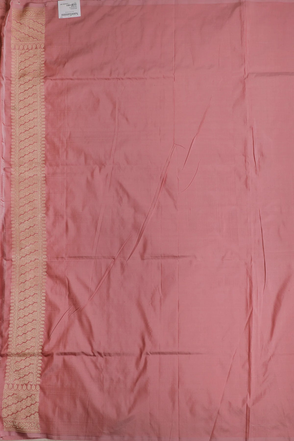 Baby Pink Handloom Benarasi Katan Silk Saree with Checks