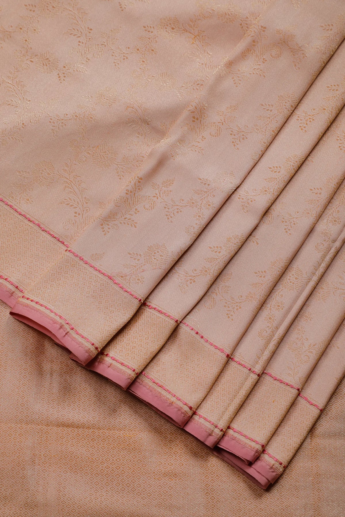 Baby Pink Handloom Pure Silk Benarasi Saree in Kadhua Weave