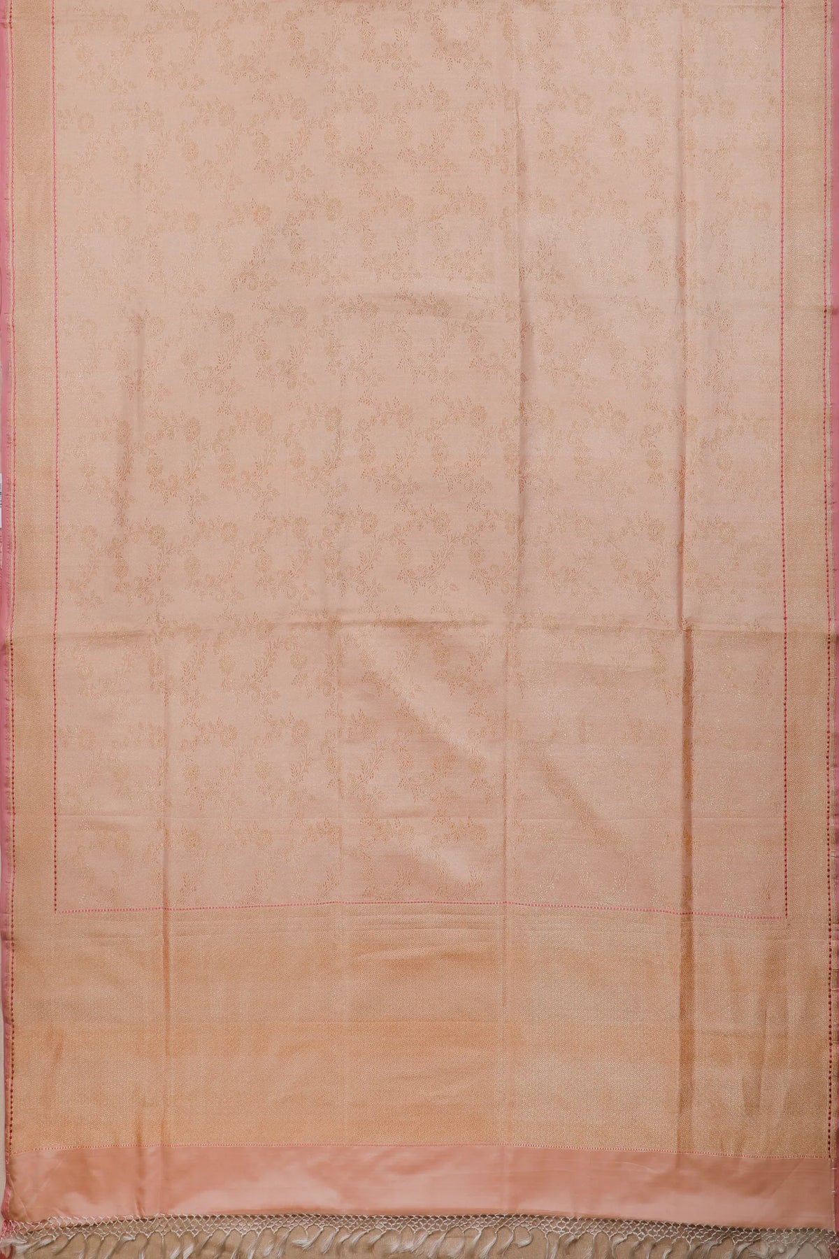 Baby Pink Handloom Pure Silk Benarasi Saree in Kadhua Weave