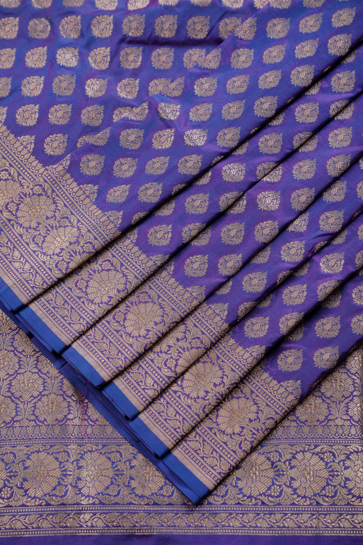 Purple Handloom Benarasi Katan Silk Saree