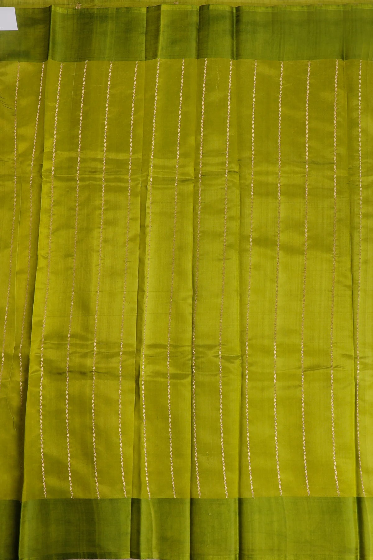 Olive Green Pure Silk Handloom Mashru Benarasi Saree with Striped Blouse Piece