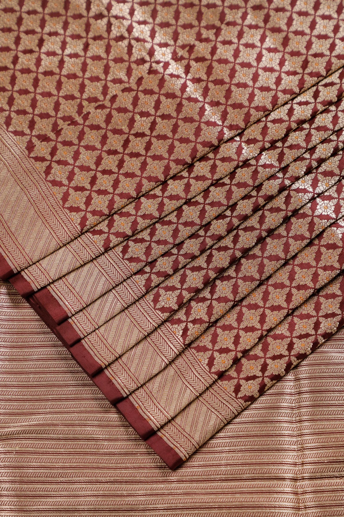 Coffee Brown Handloom Benarasi Katan Silk Saree