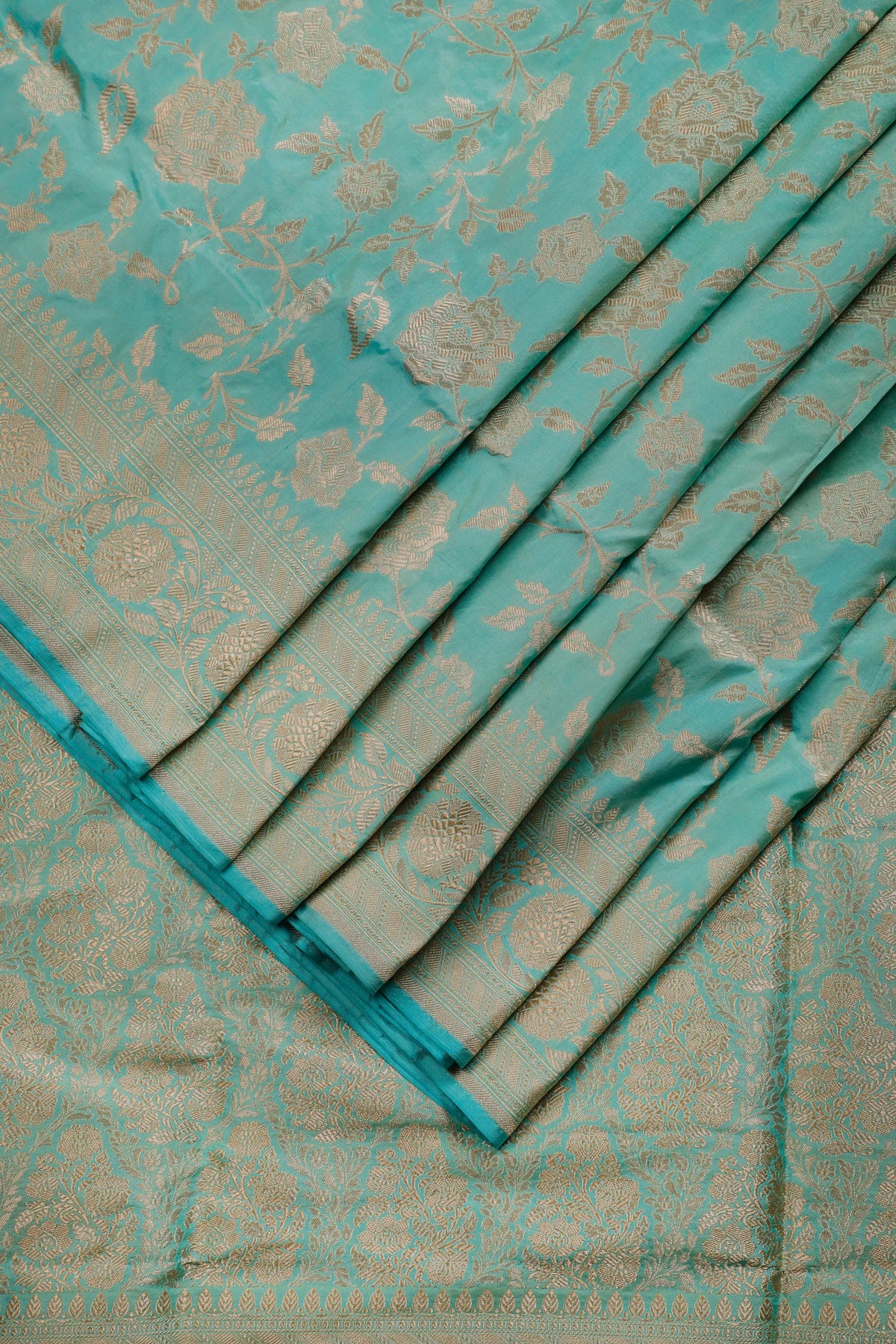 Sky Blue Benarasi Katan Pure Silk Saree