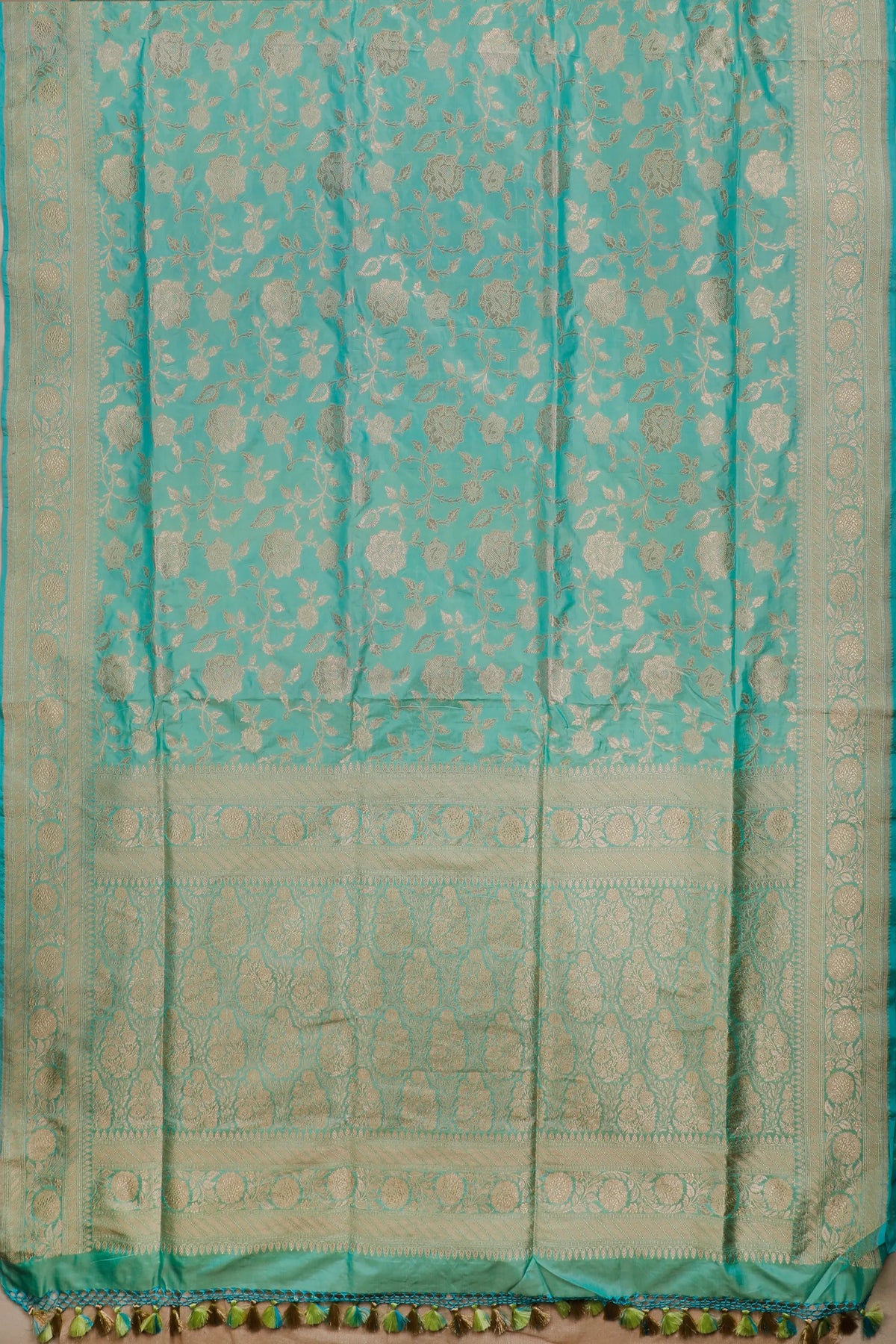 Sky Blue Benarasi Katan Pure Silk Saree