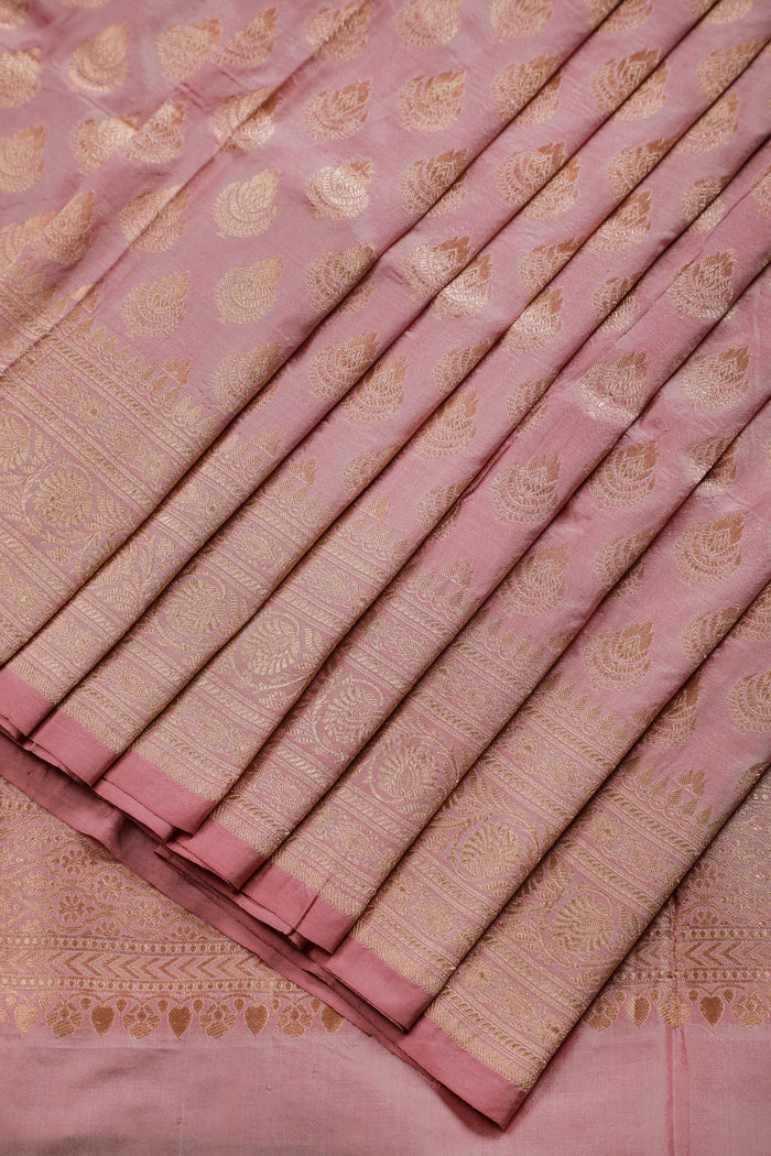 Baby Pink Handloom Benarasi Katan Silk Saree