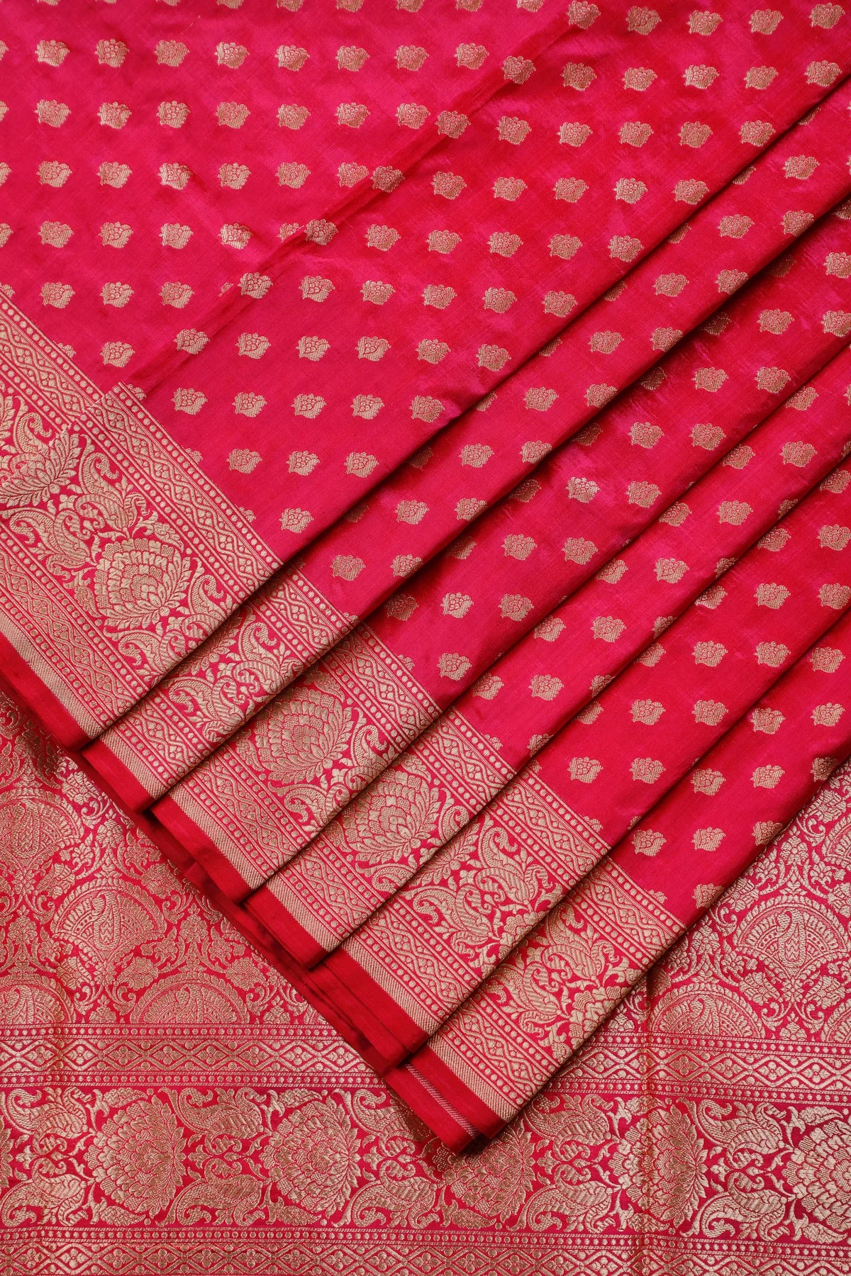 Magenta Handloom Benarasi Katan Silk Saree