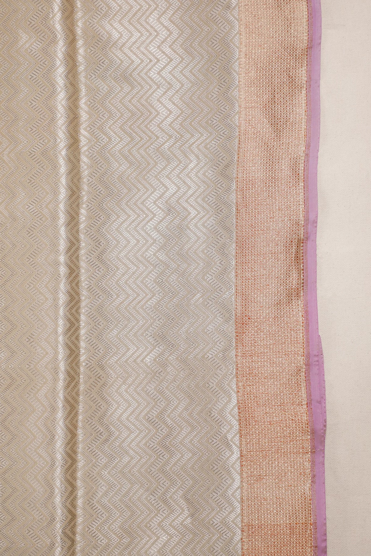Beige Handloom Benarasi Katan Silk Saree