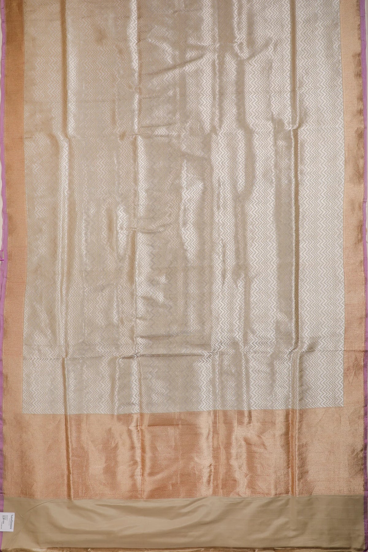 Beige Handloom Benarasi Katan Silk Saree