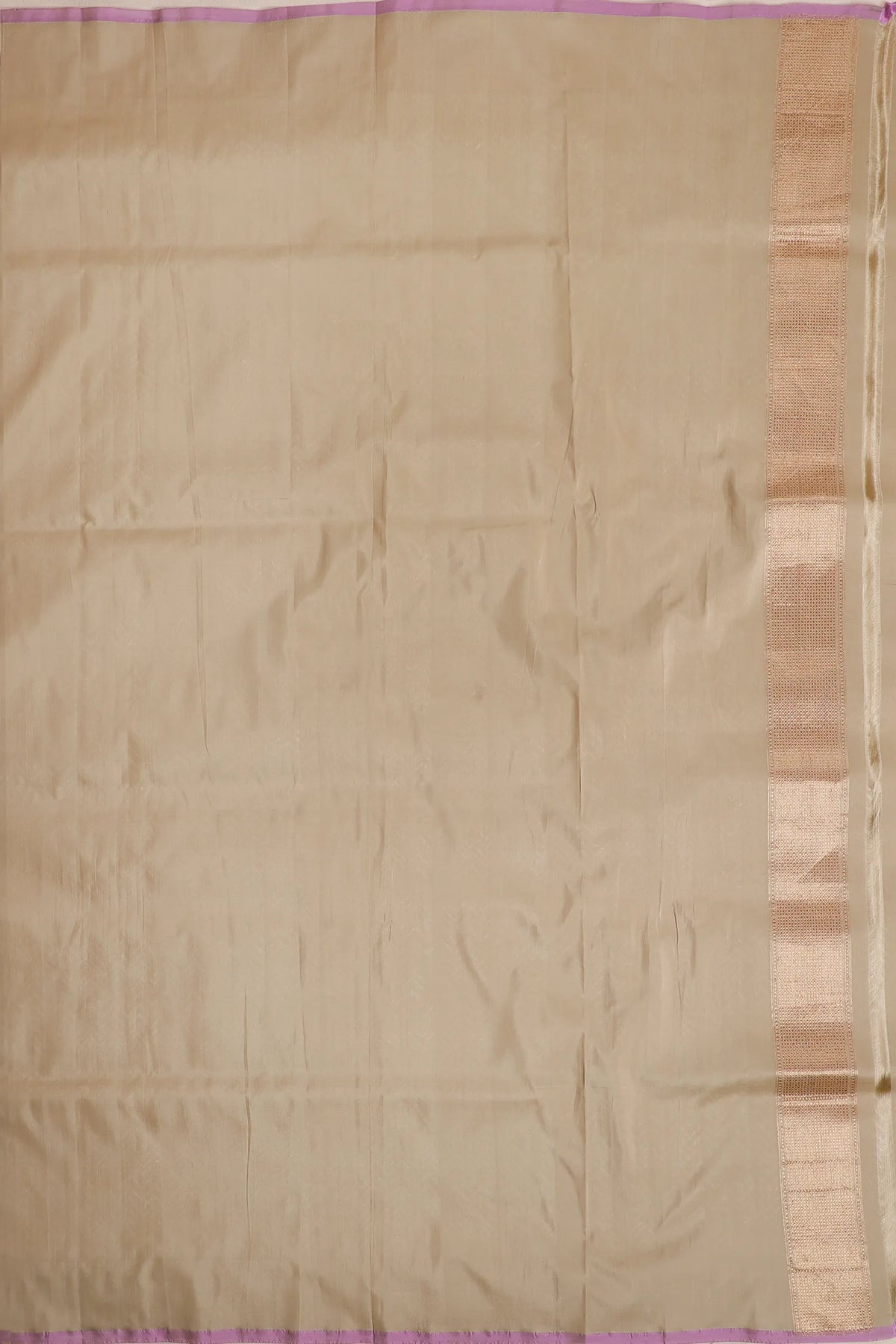 Beige Handloom Benarasi Katan Silk Saree
