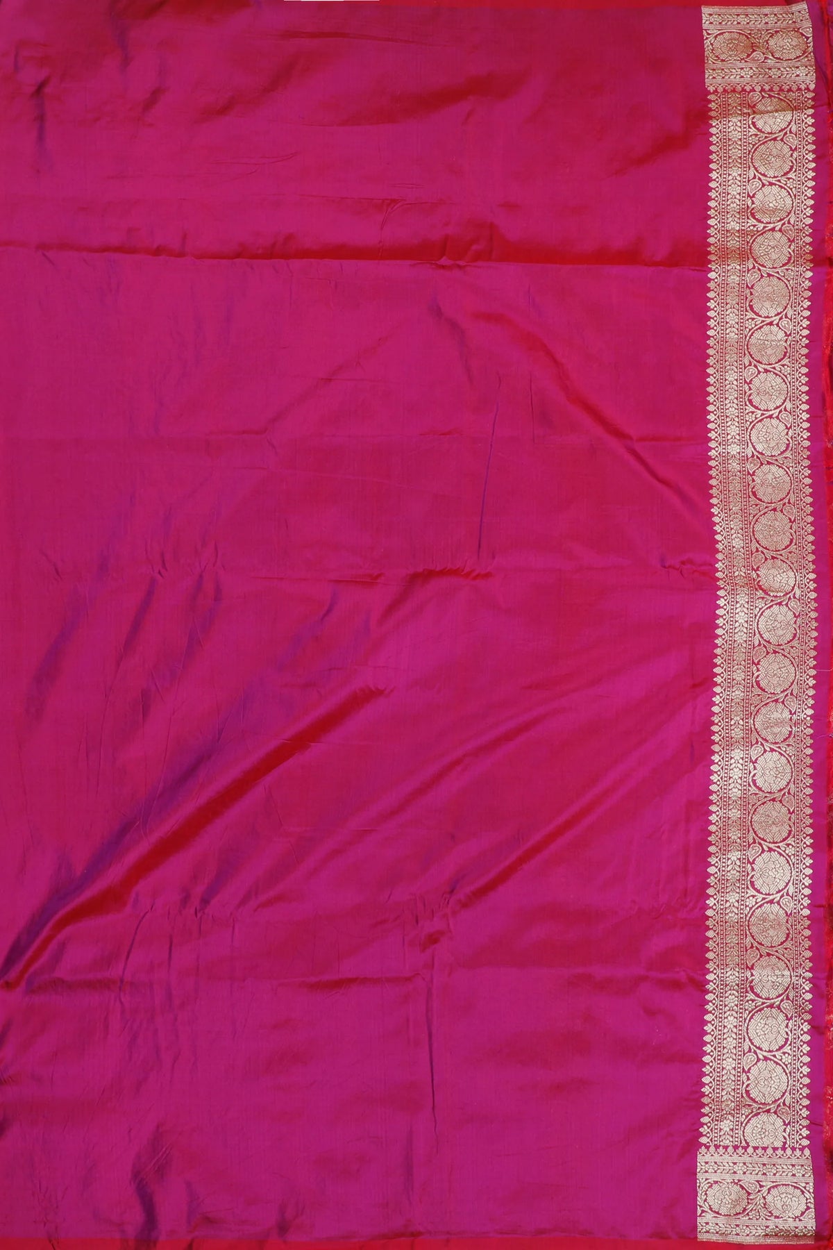Raani Pink Handloom Benarasi Pure Silk Saree