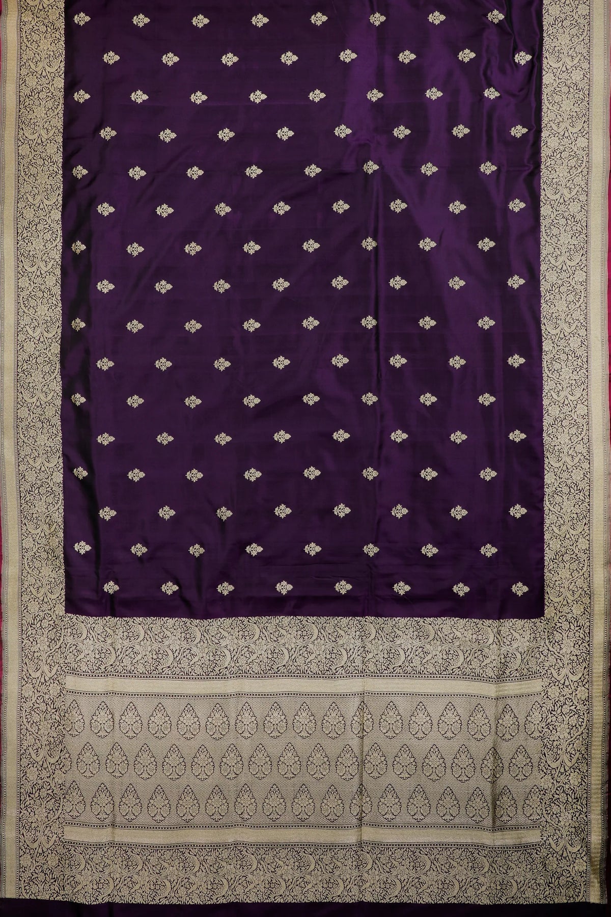 Purple Handloom Benarasi Katan Silk Saree