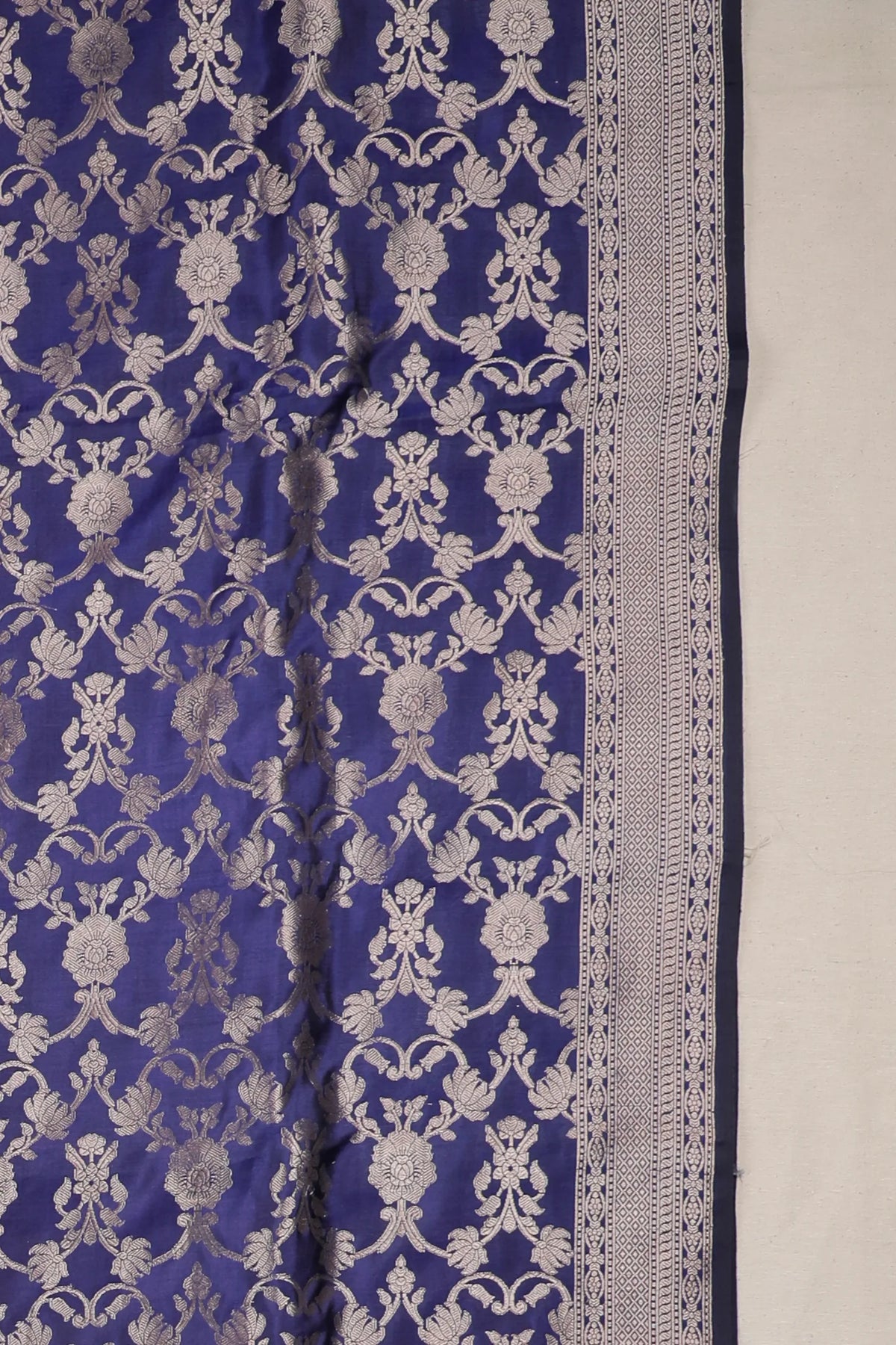 Navy Blue Handloom Benarasi Katan Silk Saree