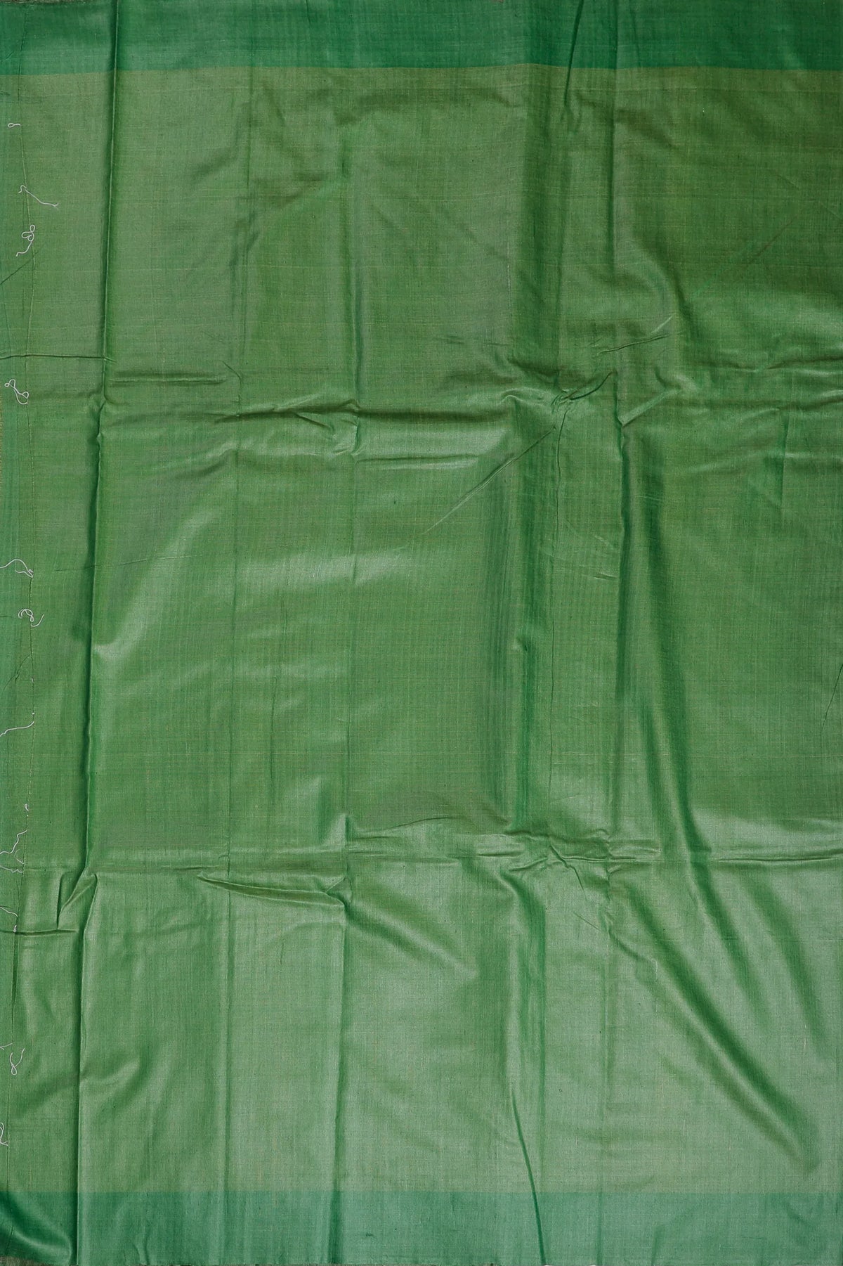 Beige Handloom Tussar Silk Saree with Green Temple Hand Embroidery