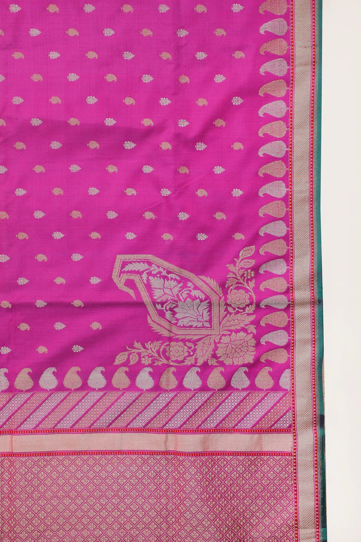 Magenta Katan and Spun Silk Benarasi Saree - Revival Design