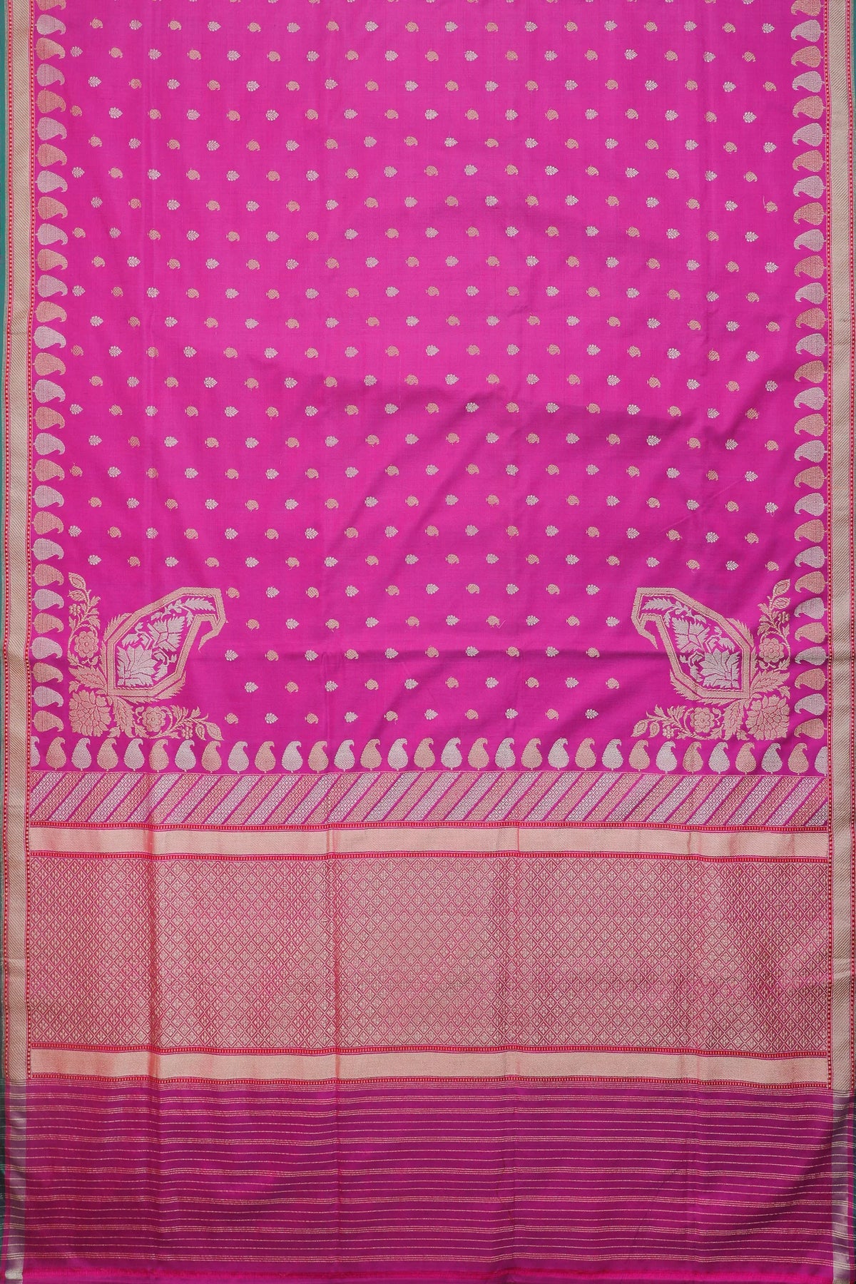 Magenta Katan and Spun Silk Benarasi Saree - Revival Design