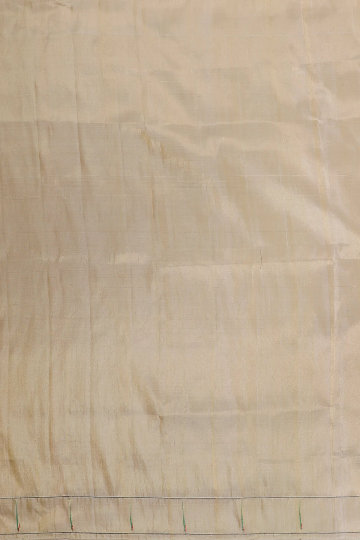 Ivory Pure Silk Handloom Tissue Paithani Saree with Asawali Pallu