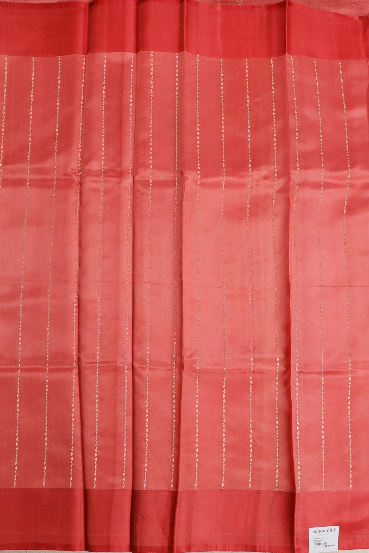 Peach Pure Silk Handloom Mashru Benarasi Saree