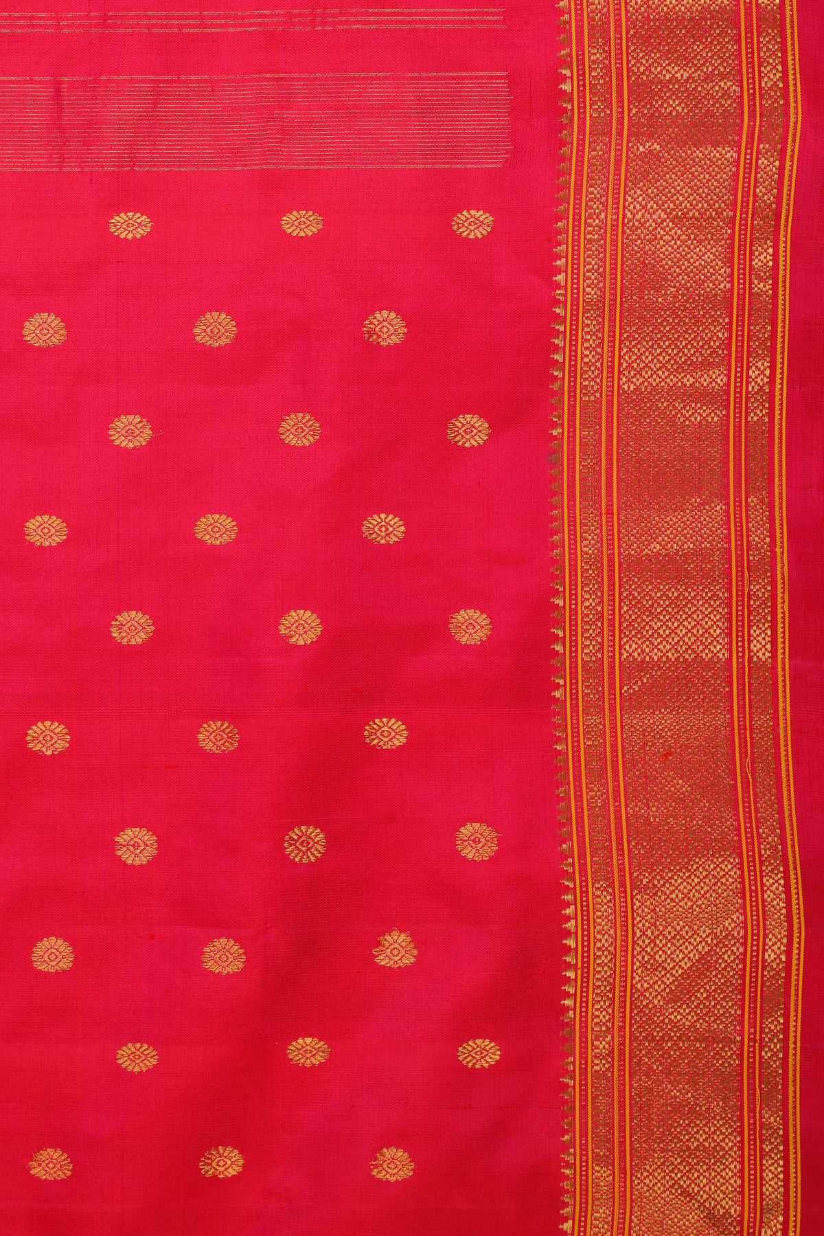 Pink Handloom Pure Silk Gadwal Saree - Kalanjali Paithani