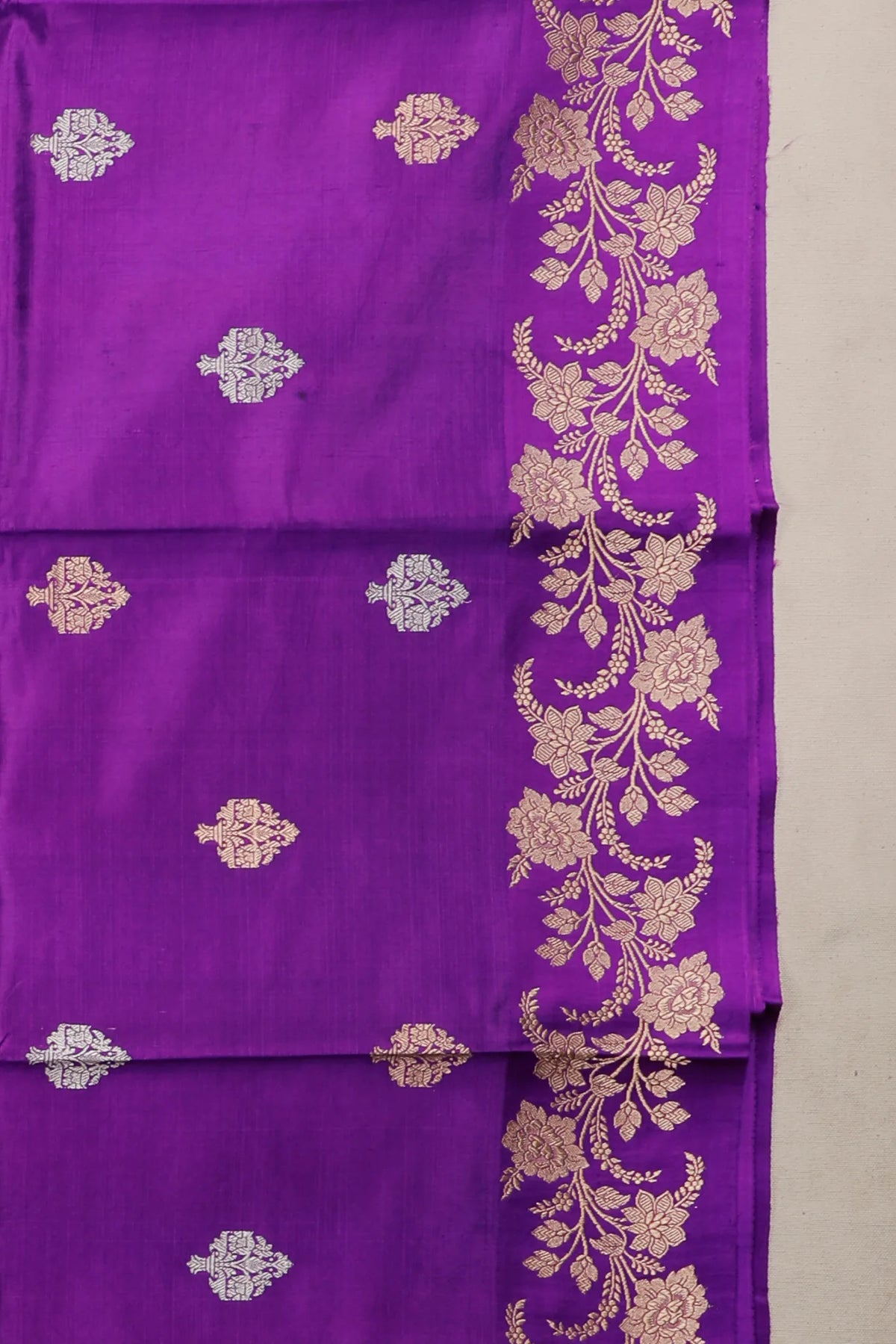 Purple Pure Silk Handloom Mashru Benarasi Saree