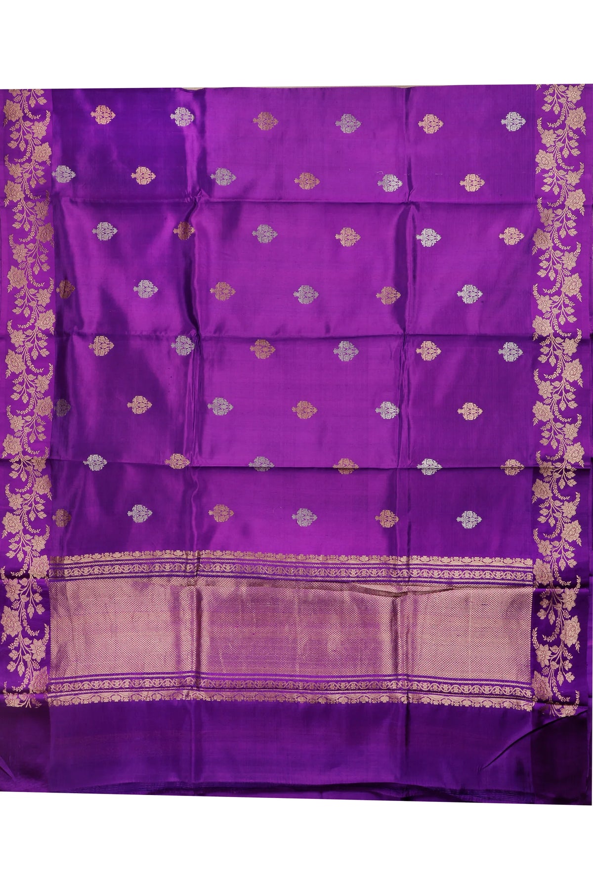 Purple Pure Silk Handloom Mashru Benarasi Saree