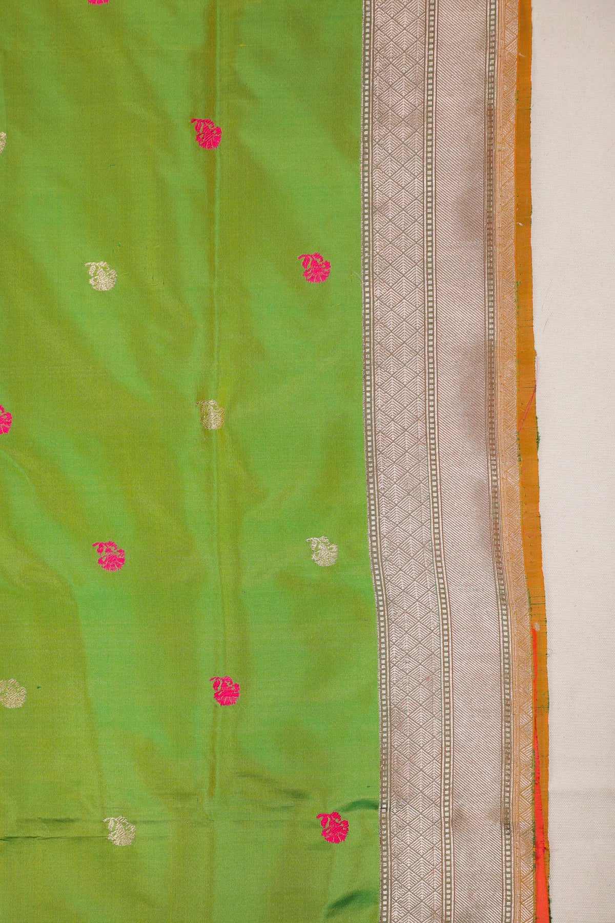 Parrot Green Benarasi Katan Pure Silk Saree