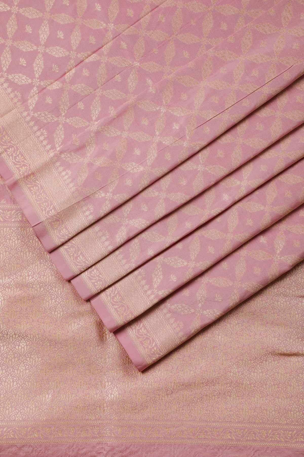 Baby Pink Handloom Benarasi Katan Silk Saree