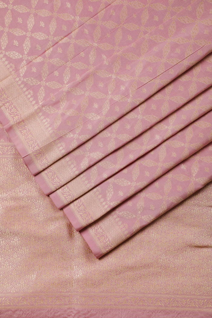 Baby Pink Handloom Benarasi Katan Silk Saree