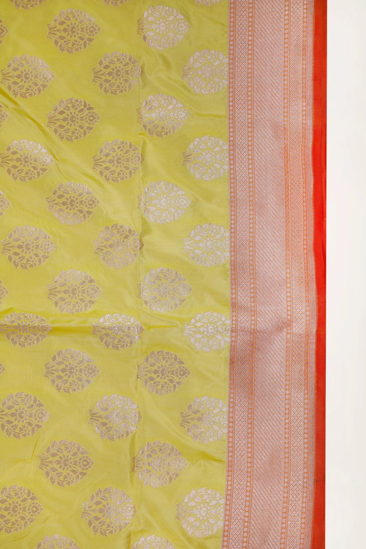 Lemon Yellow Handloom Benarasi Katan Silk Saree