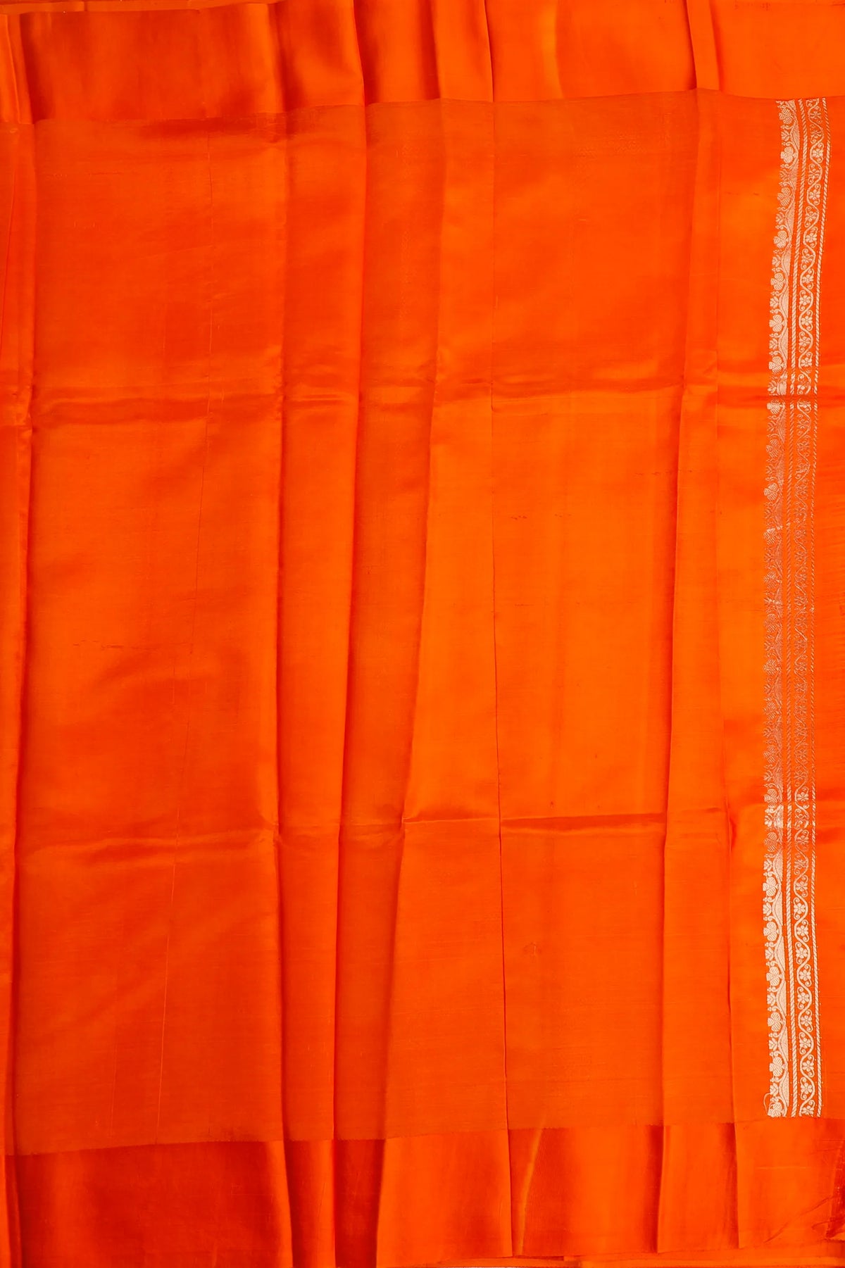 Orange Pure Silk Handloom Mashru Benarasi Saree