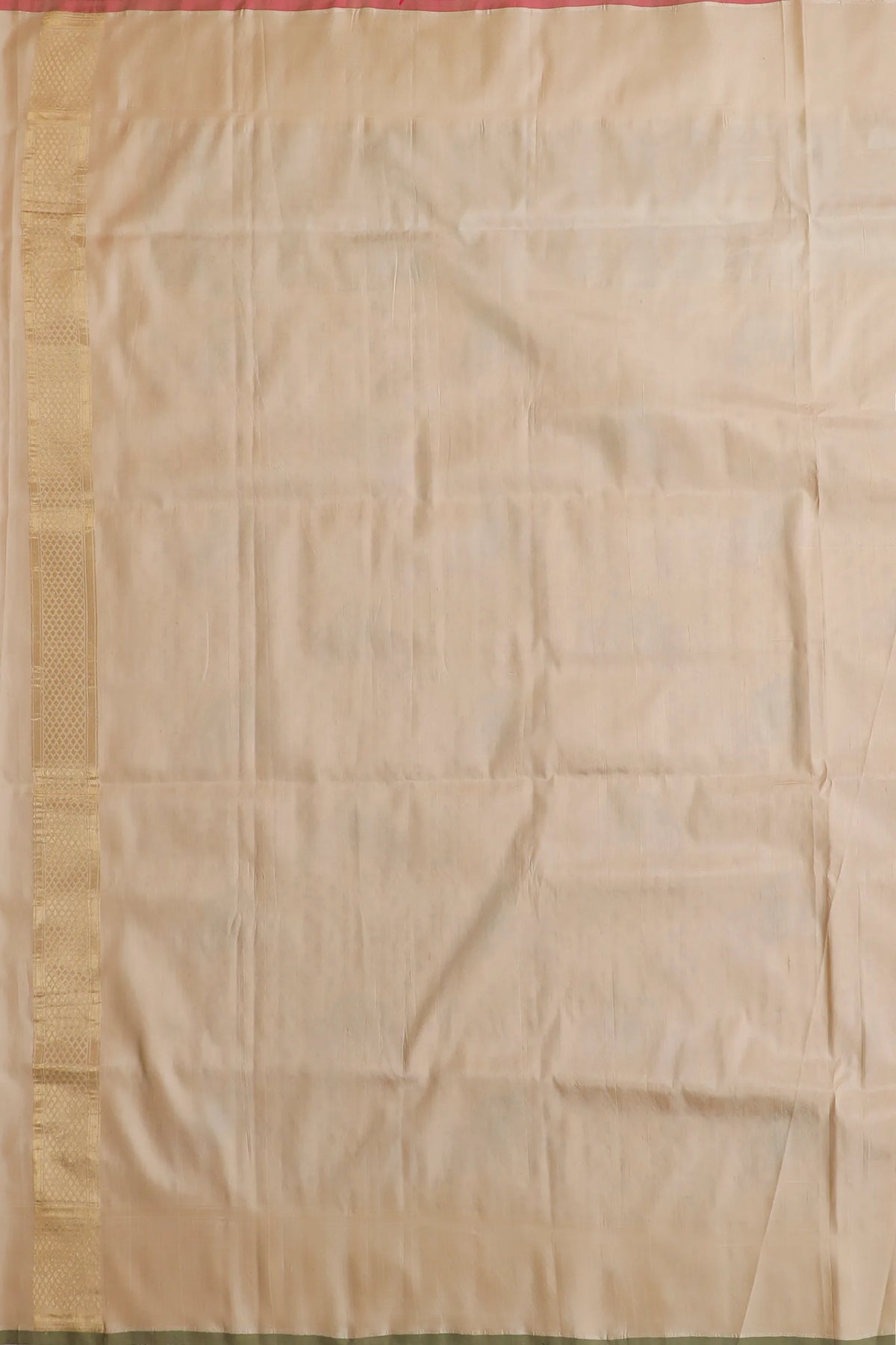 Off White Handloom Pure Silk Benarasi Saree in Kadhua Weave