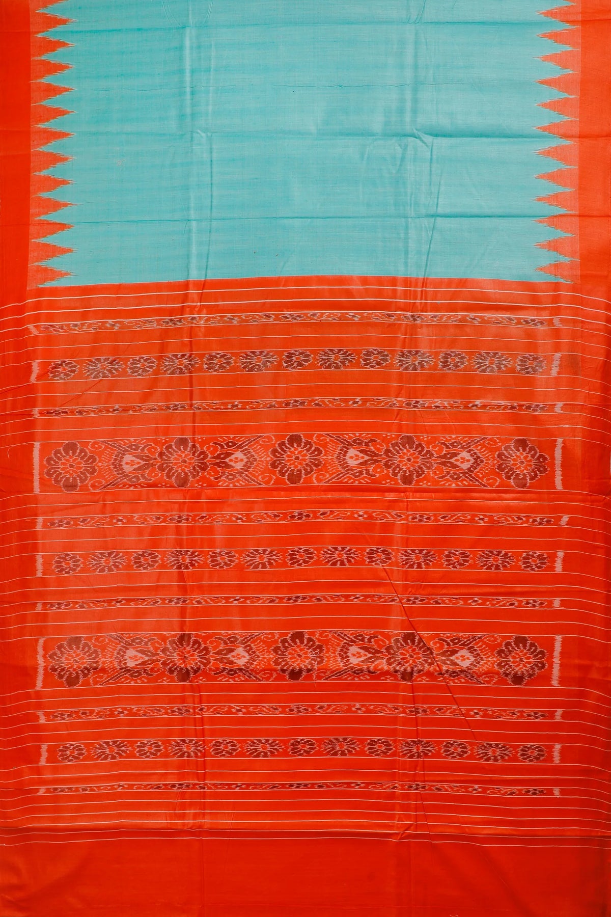 Sky Blue Handloom Tussar Silk Saree