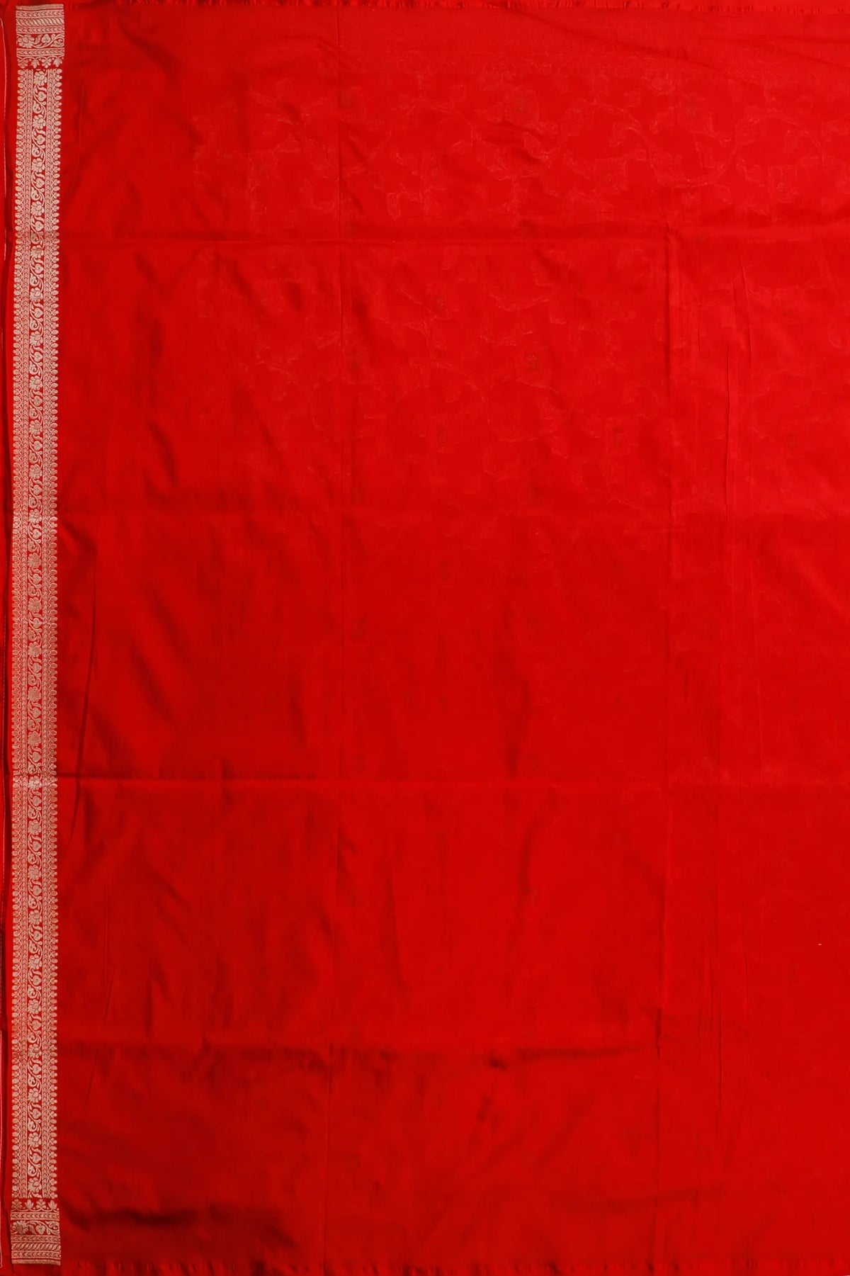 Reddish Orange Handloom Benarasi Katan Silk Saree
