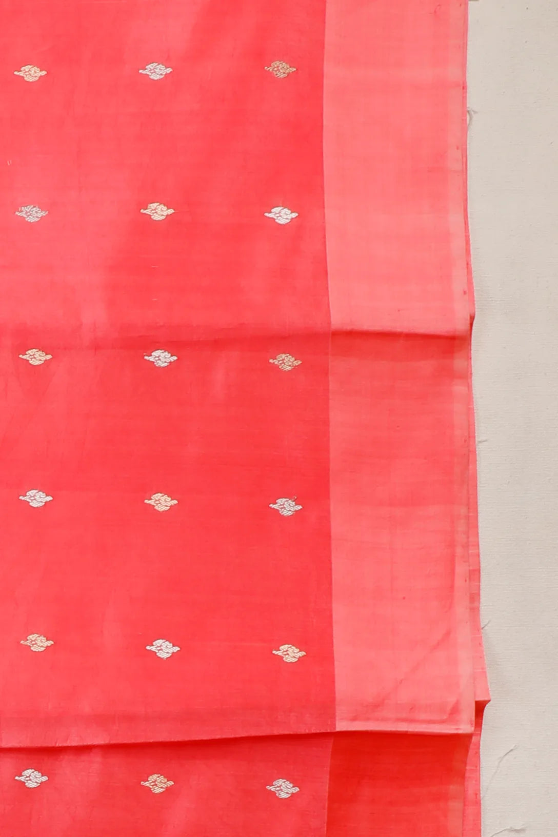 Peach Pure Silk Handloom Mashru Benarasi Saree