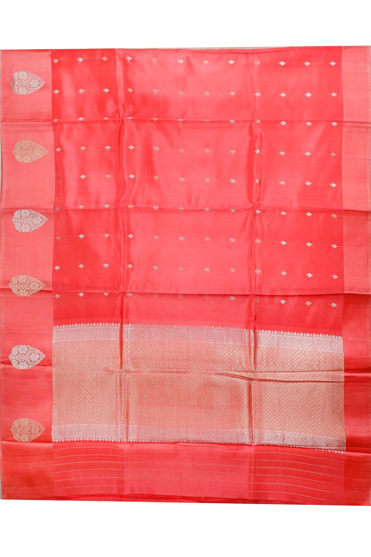 Peach Pure Silk Handloom Mashru Benarasi Saree